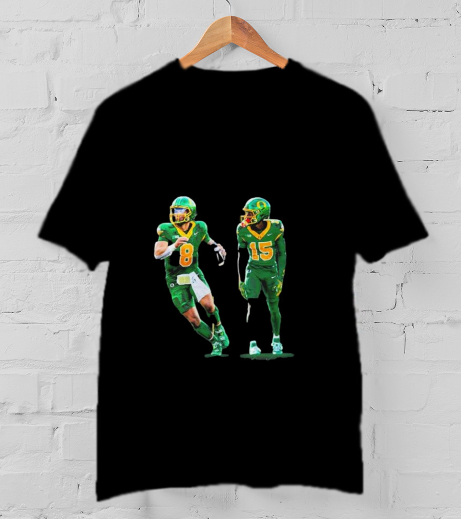 Oregon Ducks No 1 Seed College Football Playoff Players In Green Uniforms T-Shirt