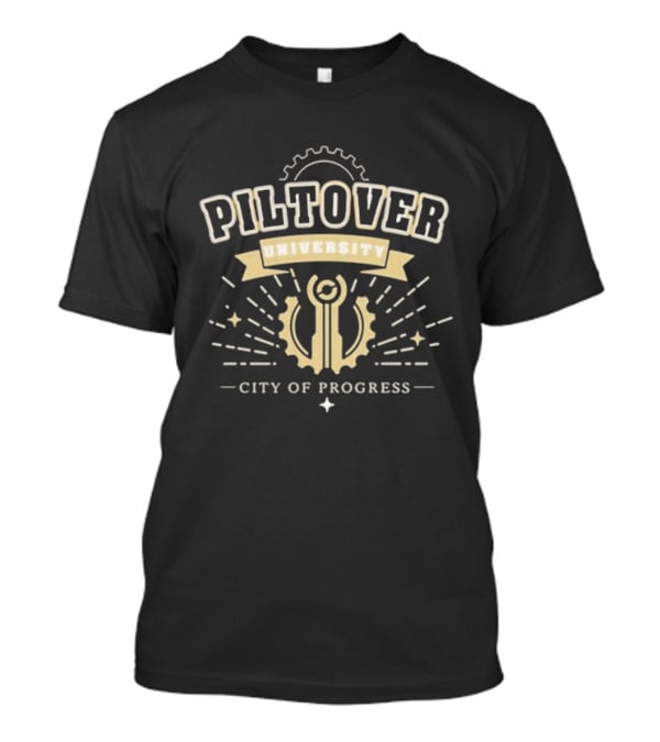 Piltover University City Of Progress Gear Emblem T-Shirt