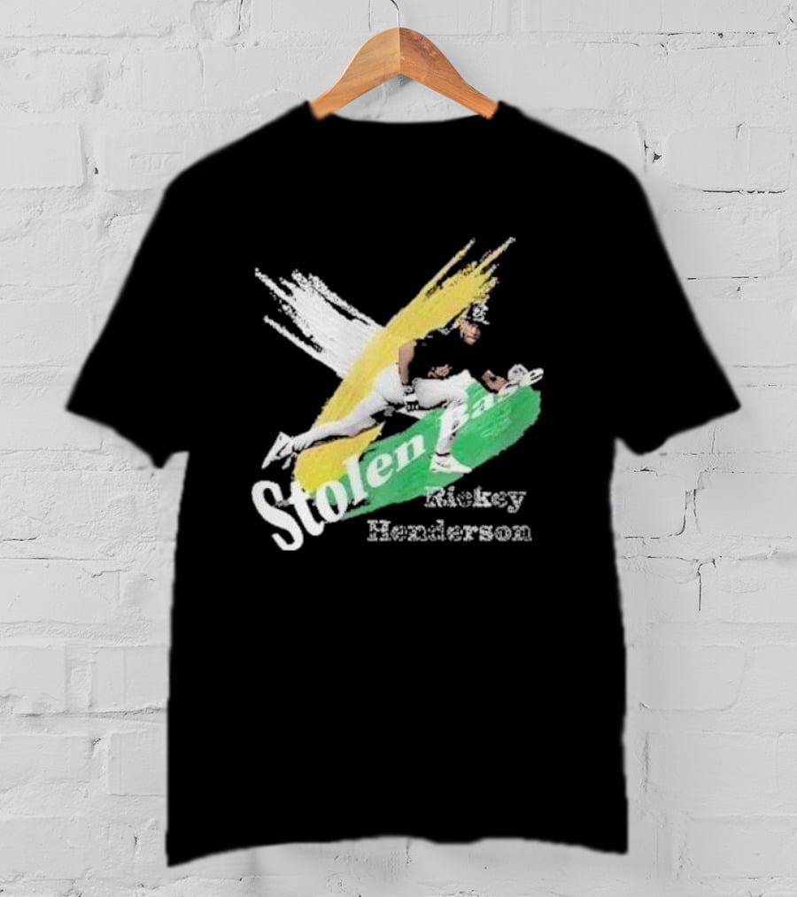 Rickey Henderson Stolen Base Dynamic Action T-Shirt