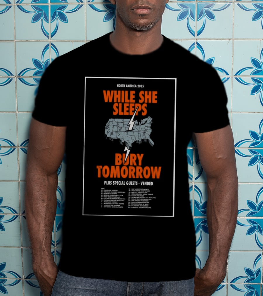 North America 2025 While She Sleeps Bury Tomorrow Plus Special Guests Vended T-Shirt