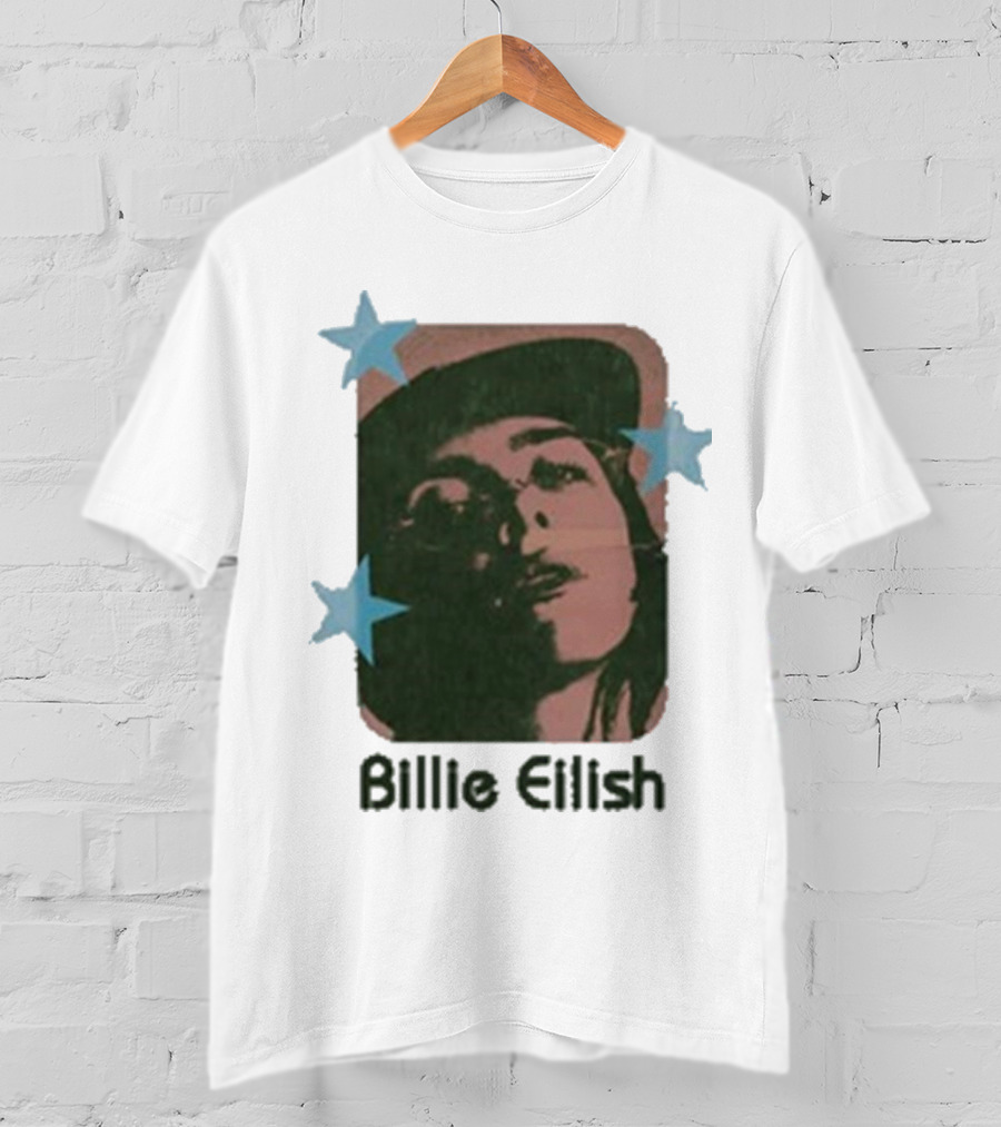 Billie Eilish Vintage Portrait With Stars T-Shirt