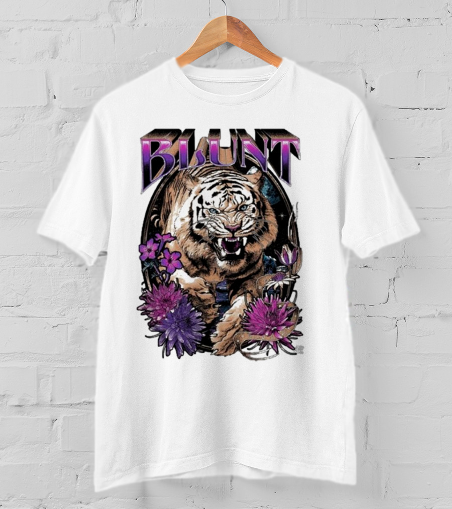 BLunt Fierce Tiger With Flowers T-Shirt