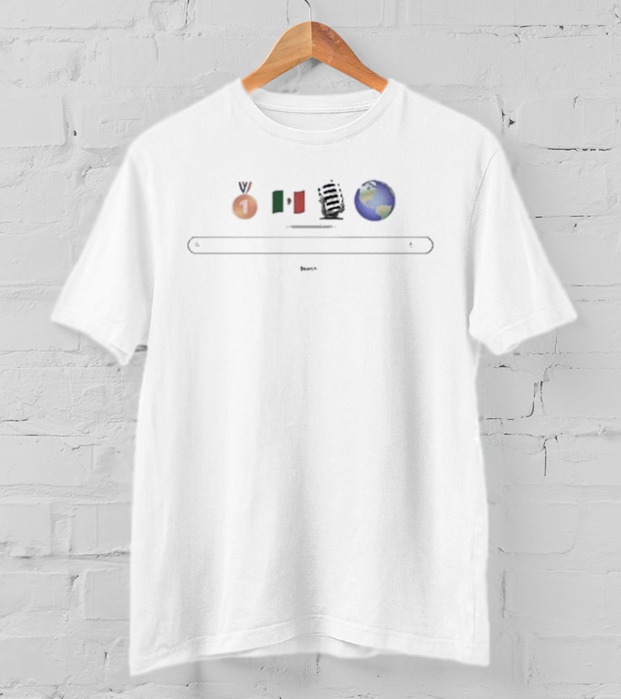 La Platica Podcast Emoji Mexican Flag Planet Search T-Shirt