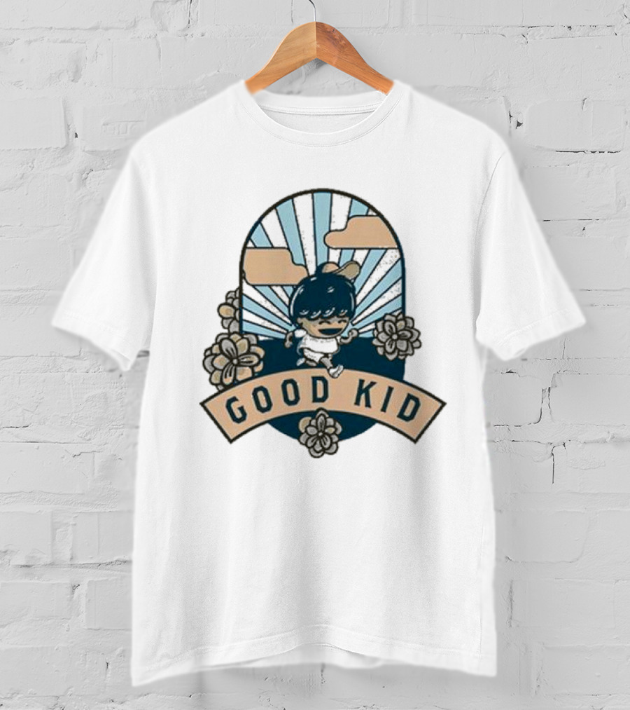 Good Kid Sunshine Retro Floral Clouds Sunburst T-Shirt
