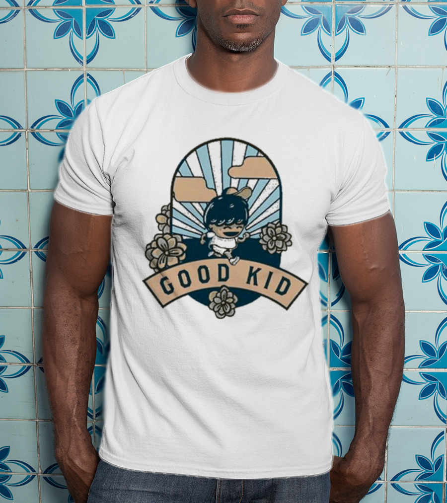 Good Kid Sunshine Retro Floral Clouds Sunburst T-Shirt