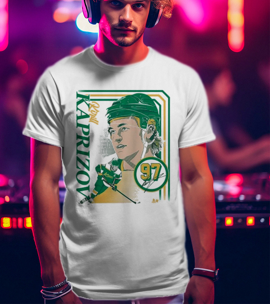 Kirill Kaprizov 97 Iconic Collage Frame T-Shirt