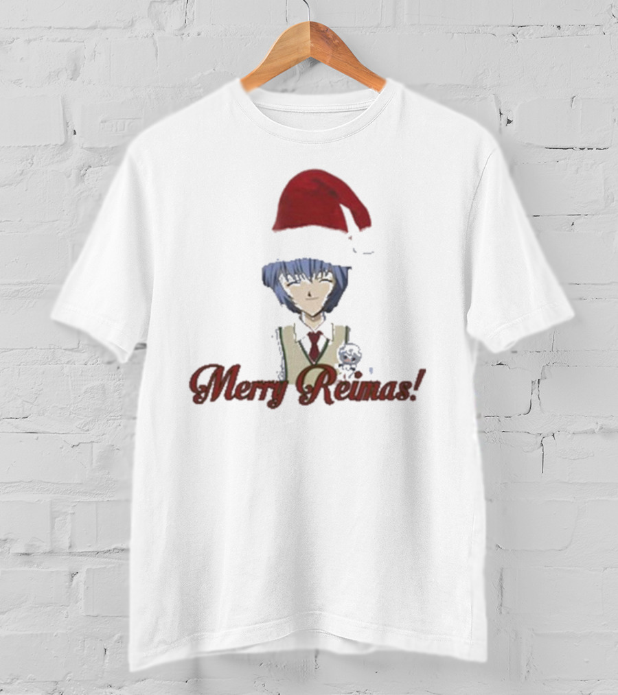 Merry Reimas Anime Character Santa Hat Holiday T-Shirt