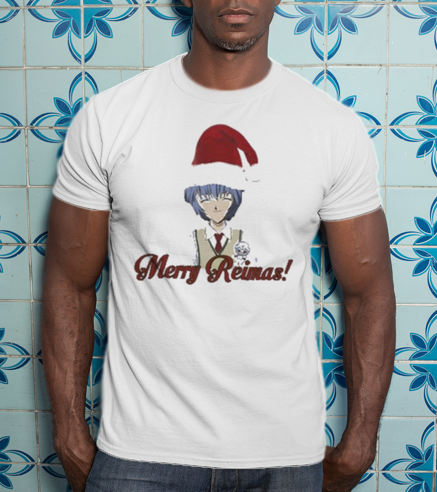 Merry Reimas Anime Character Santa Hat Holiday T-Shirt
