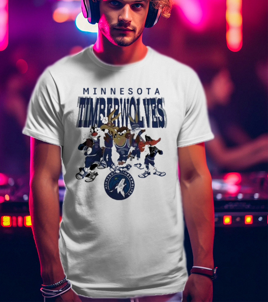 Minnesota Timberwolves NBA Basketball Featuring Looney Tunes Characters T-Shirt