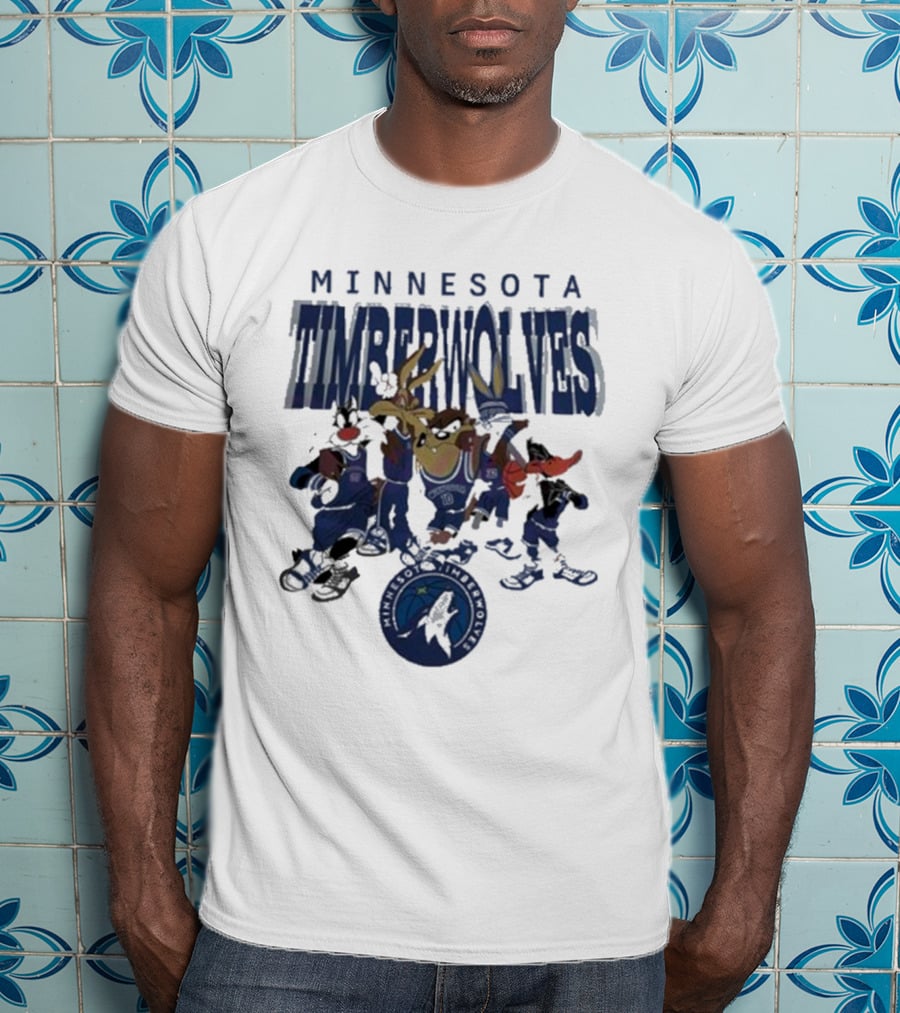 Minnesota Timberwolves NBA Basketball Featuring Looney Tunes Characters T-Shirt