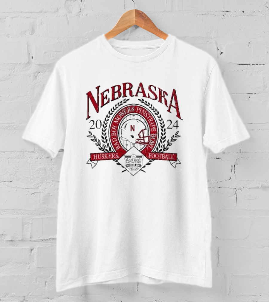 Nebraska Huskers Football Bad Boy Mowers Pinstripe Bowl T-Shirt