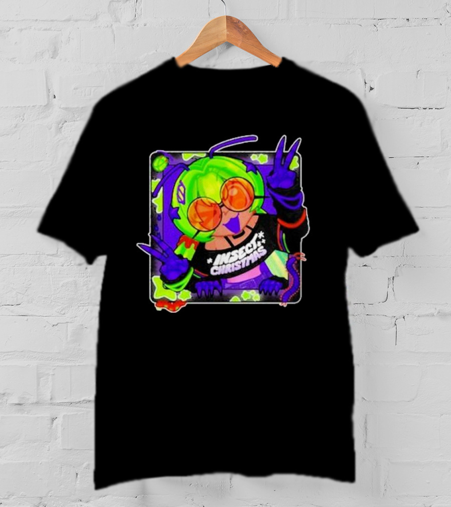 Izzy Gijinka Insect Christmas Peace Pose With Bright Colors And Glasses T-Shirt