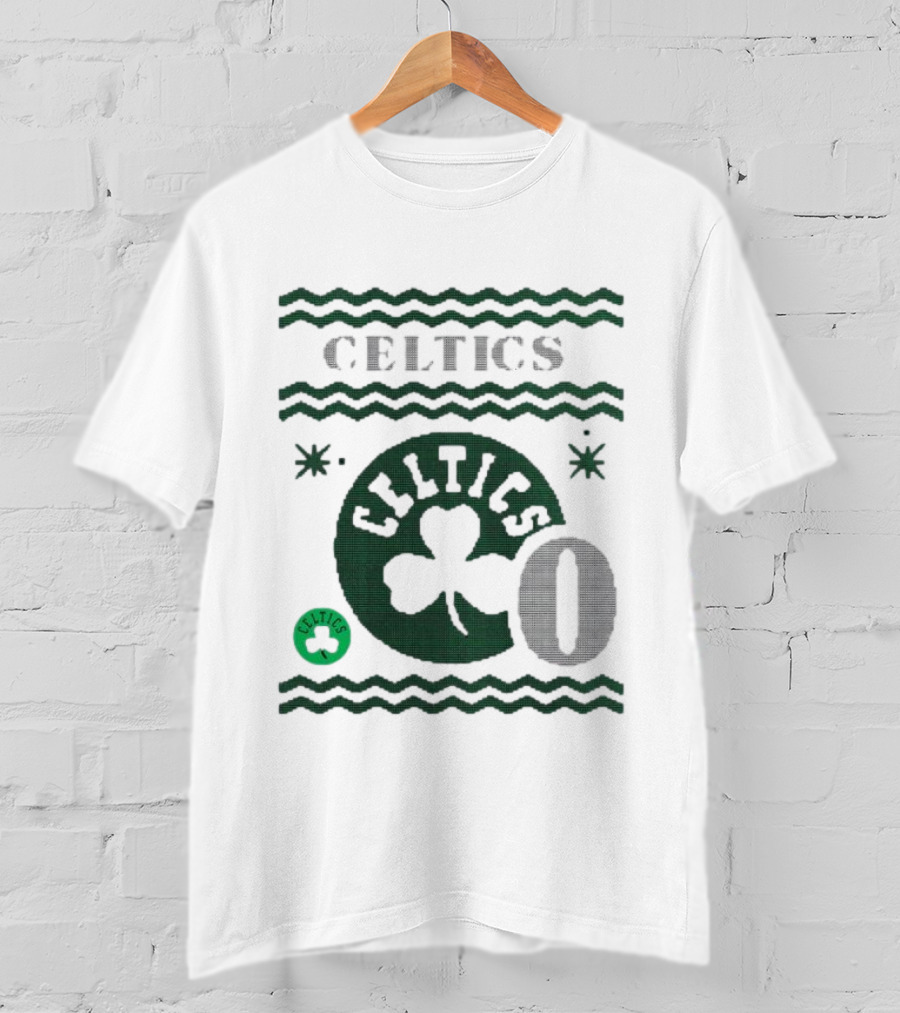Jayson Tatum Boston Celtics Ugly Number 0 Celtics Shamrock T-Shirt