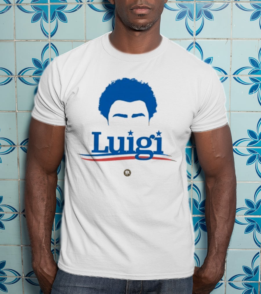 Luigi Meme Industrial Complex Blue Hair Mustache T-Shirt