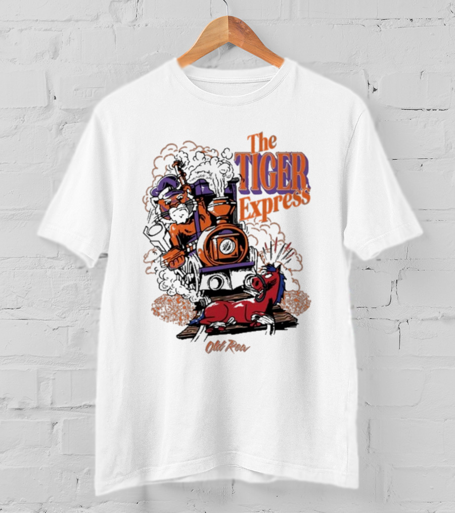 The Tiger Express Old Row Tiger Engineer With Train And Horse T-Shirt