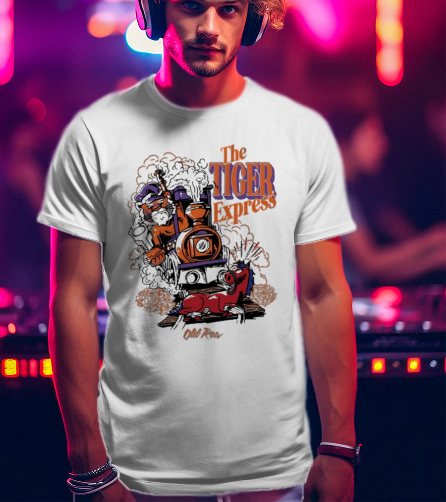 The Tiger Express Old Row Tiger Engineer With Train And Horse T-Shirt