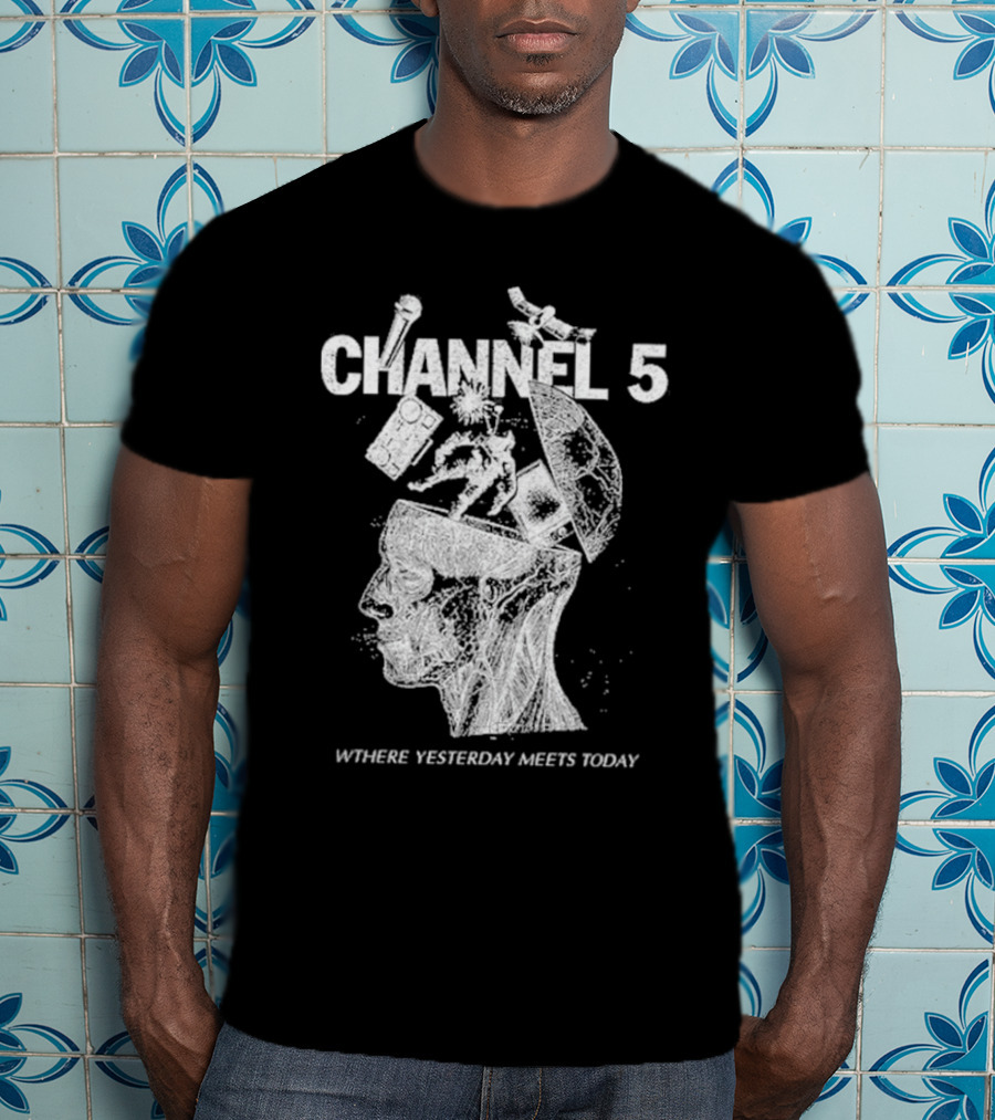 Channel 5 Where Yesterday Meets Today Retro Futuristic Fusion T-Shirt