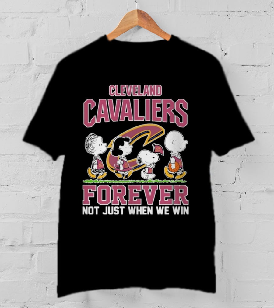 Cleveland Cavaliers Forever Not Just When We Win Peanuts Characters Walking Basketball Retro T-Shirt