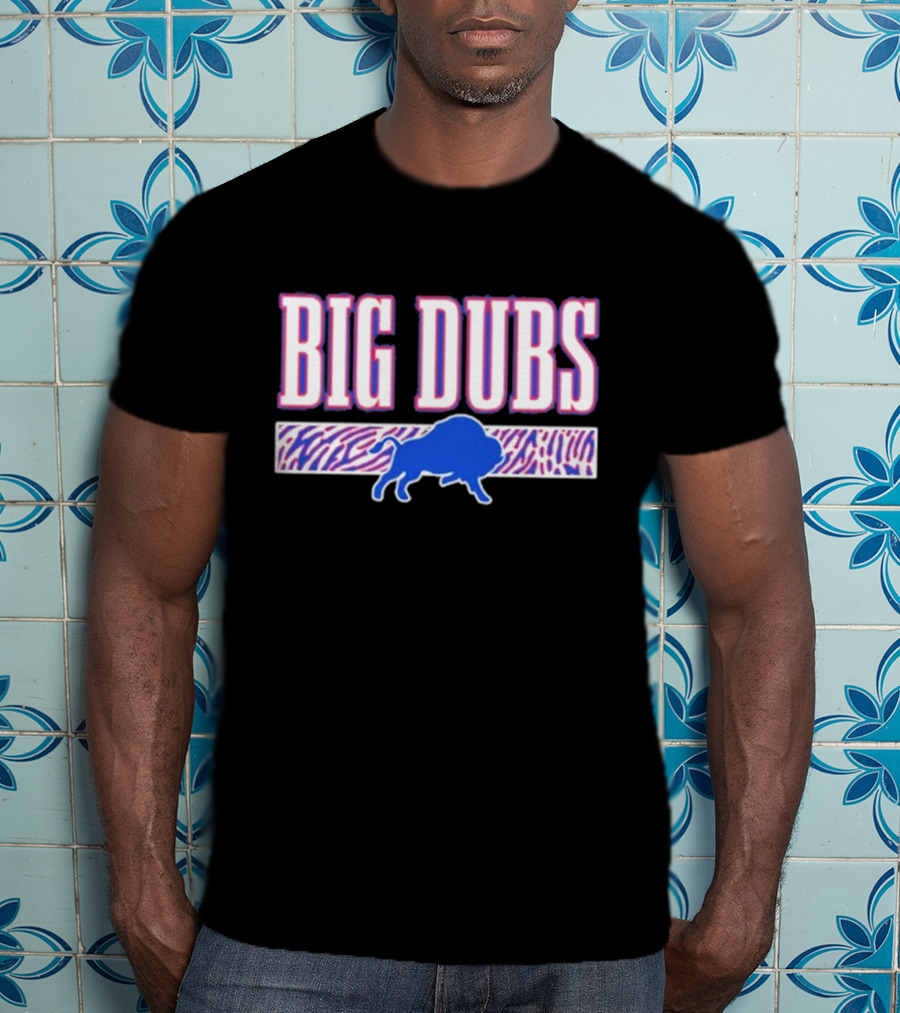 26 S Buffalo Big Dubs Blue Buffalo Zebra Print T-Shirt