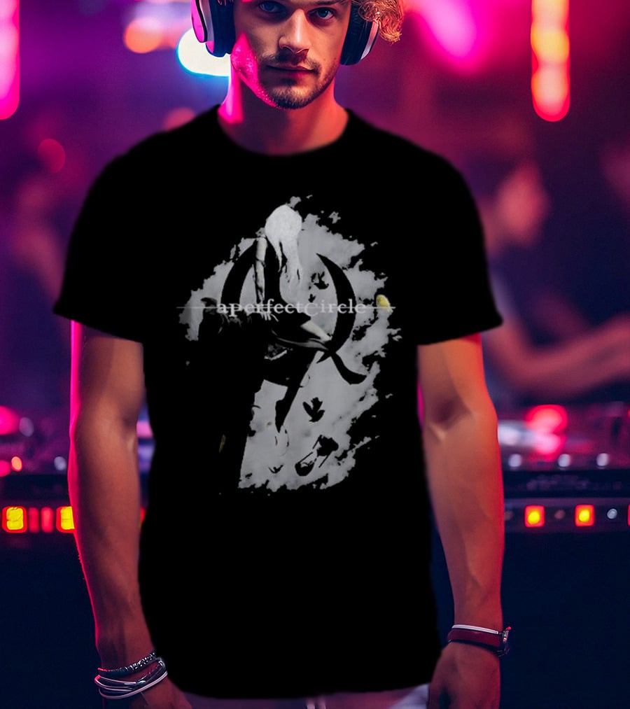 A Perfect Circle Grunge Style Angel Figure With Crescent T-Shirt
