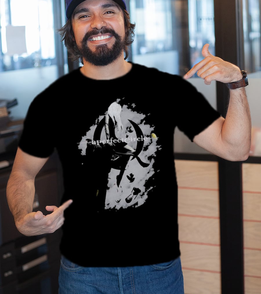 A Perfect Circle Grunge Style Angel Figure With Crescent T-Shirt