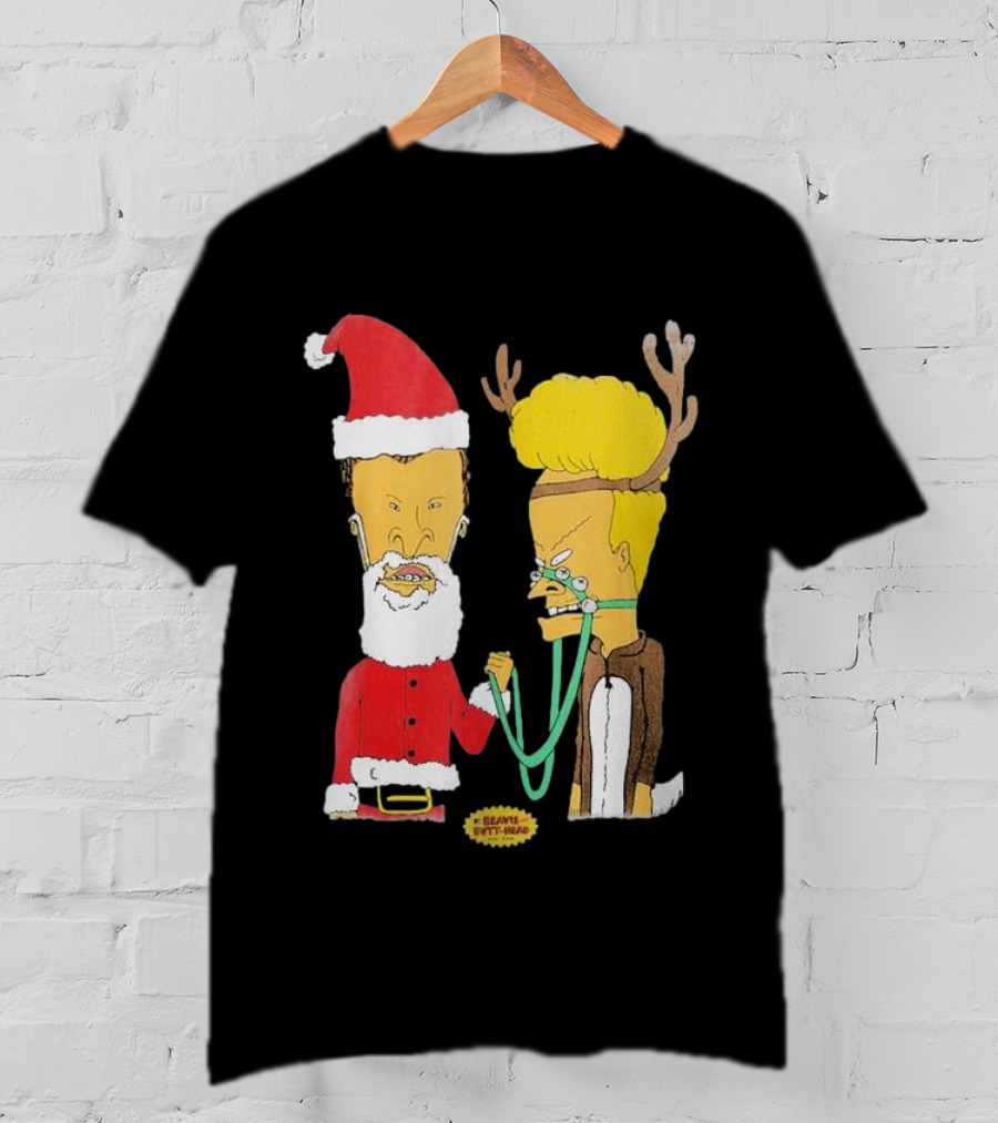 Beavis And Butt-head Santa And Reindeer Christmas T-Shirt