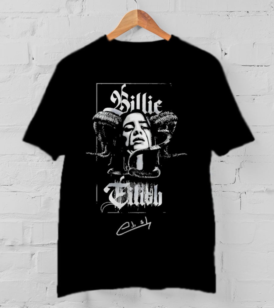 Billie Eilish Signature Gothic Portrait With Snakes T-Shirt