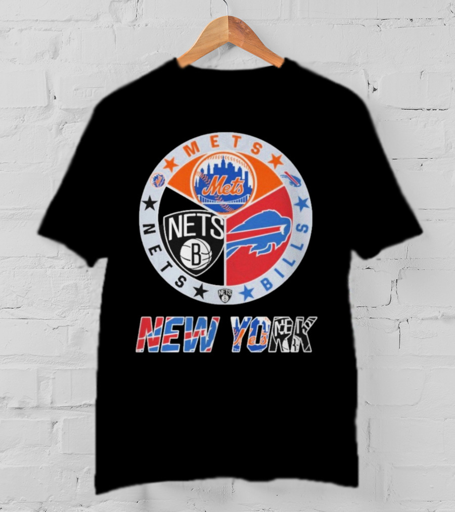 Brooklyn Nets New York Mets Buffalo Bills New York Fan Gear T-Shirt