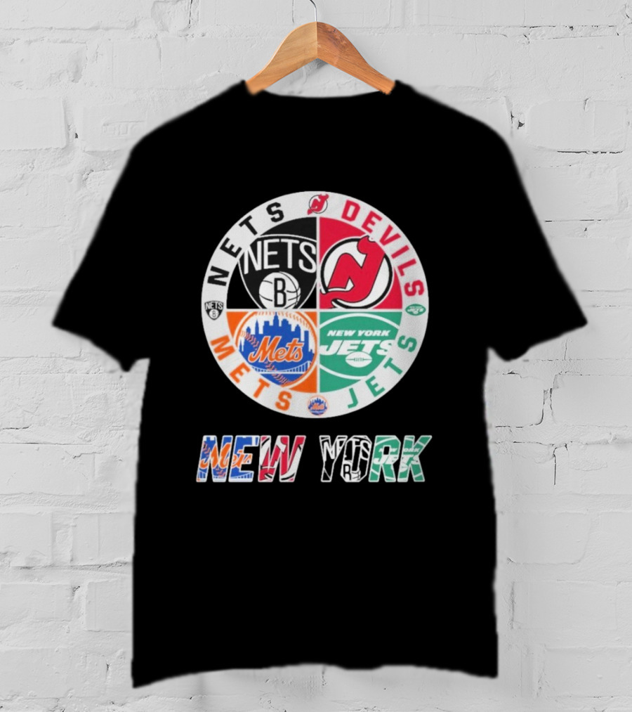Brooklyn Nets New Jersey Devils New York Mets Jets New York T-Shirt
