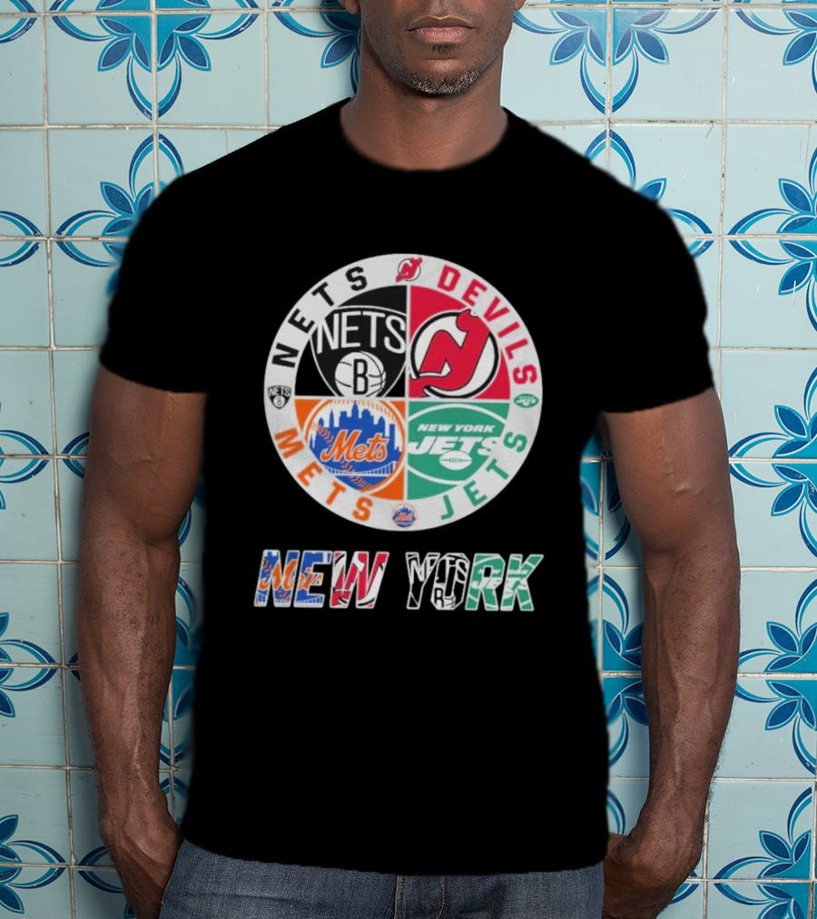 Brooklyn Nets New Jersey Devils New York Mets Jets New York T-Shirt