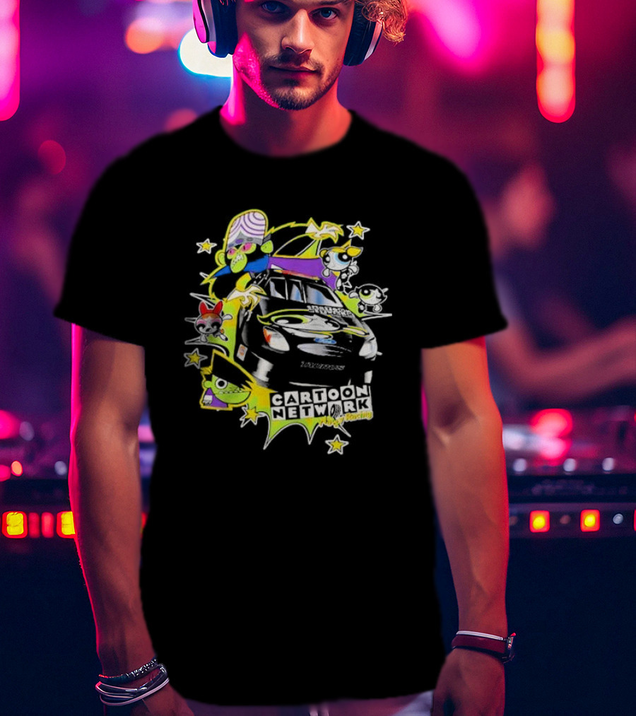 Cartoon Network Wacky Racing Powerpuff Mojo Jojo Racing Car T-Shirt