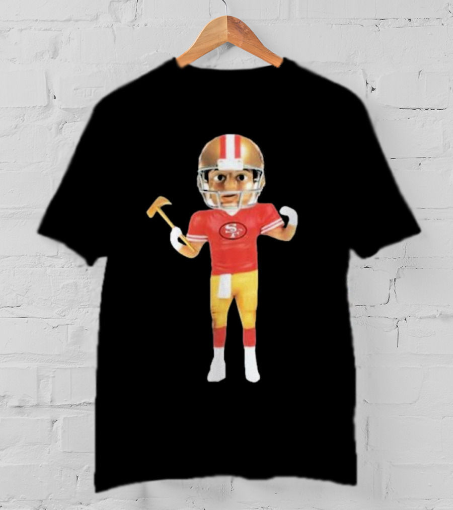 49Ers X Gorf Bobblehead Football Figure With Helmet And Pickaxe T-Shirt