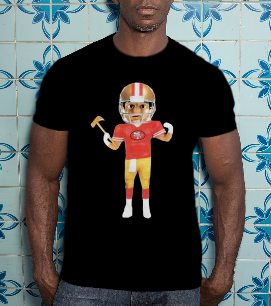 49Ers X Gorf Bobblehead Football Figure With Helmet And Pickaxe T-Shirt