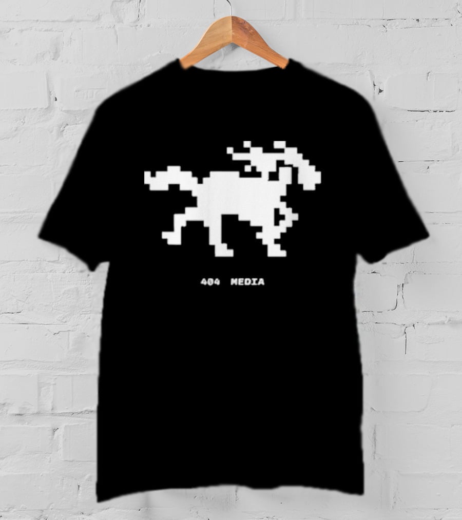 404 Media Pixelated Horse Retro Digital Aesthetic T-Shirt
