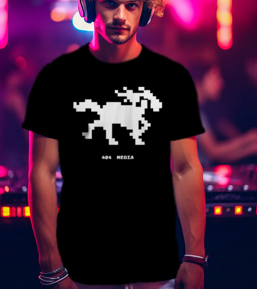 404 Media Pixelated Horse Retro Digital Aesthetic T-Shirt