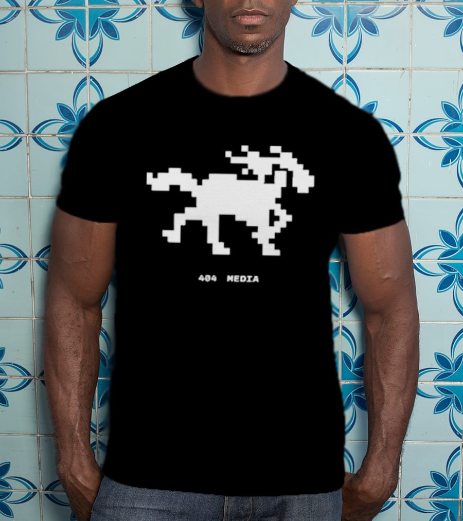 404 Media Pixelated Horse Retro Digital Aesthetic T-Shirt