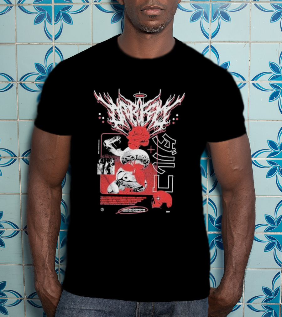 Darko Us Raffle Graphic With Abstract Red And White Elements T-Shirt