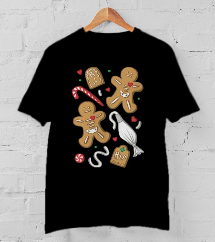 Evan And Katelyn Store Totally Normal Gingerbread Cookies RIP Candy Cane Peppermint T-Shirt