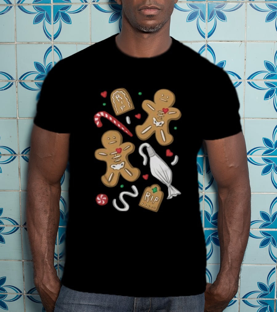 Evan And Katelyn Store Totally Normal Gingerbread Cookies RIP Candy Cane Peppermint T-Shirt