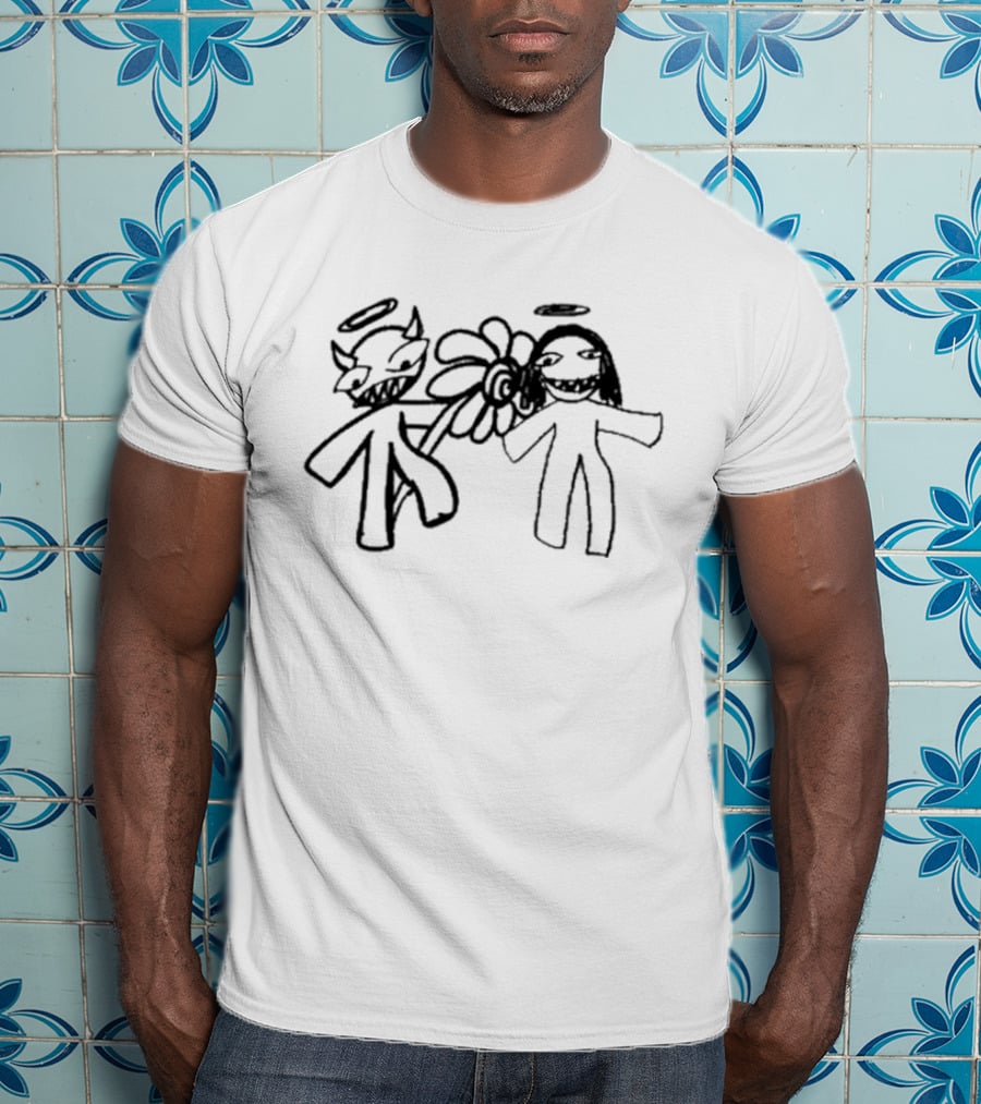 Dj Scheme I Believe In You Angel Demon Holding Flower T-Shirt