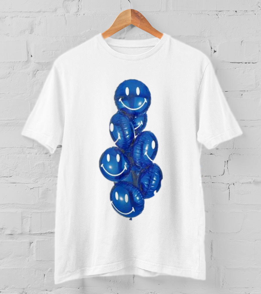 Smiley Celebration Blue Balloons T-Shirt