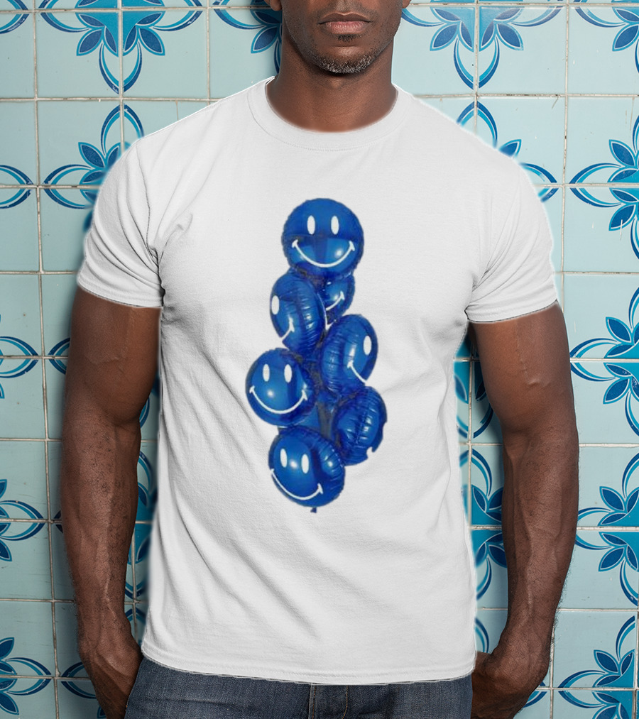 Smiley Celebration Blue Balloons T-Shirt