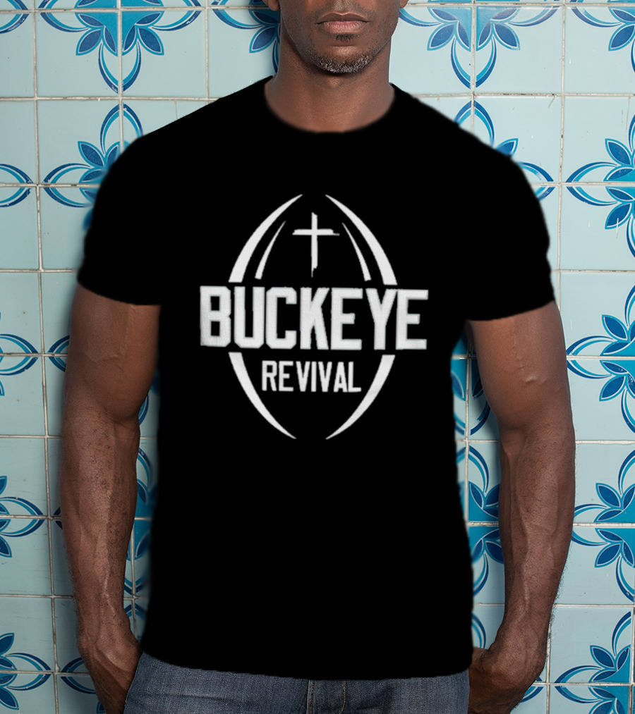 Buckeye Revival Football Faith Cross Emblem T-Shirt
