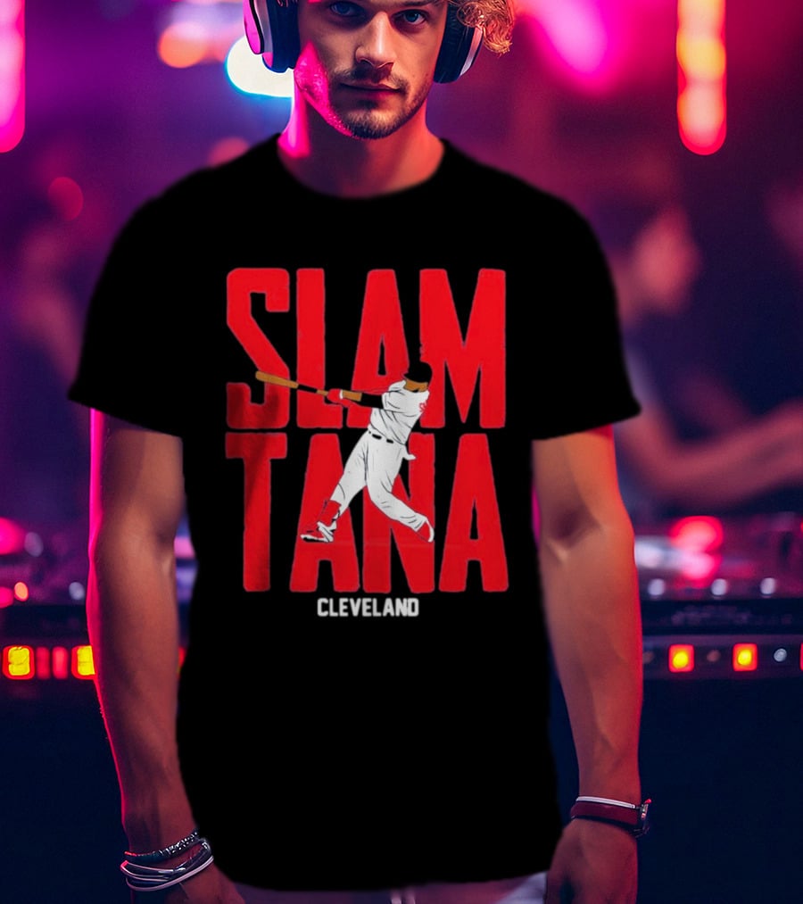 Carlos Santana Cleveland Baseball Slamtana Player T-Shirt