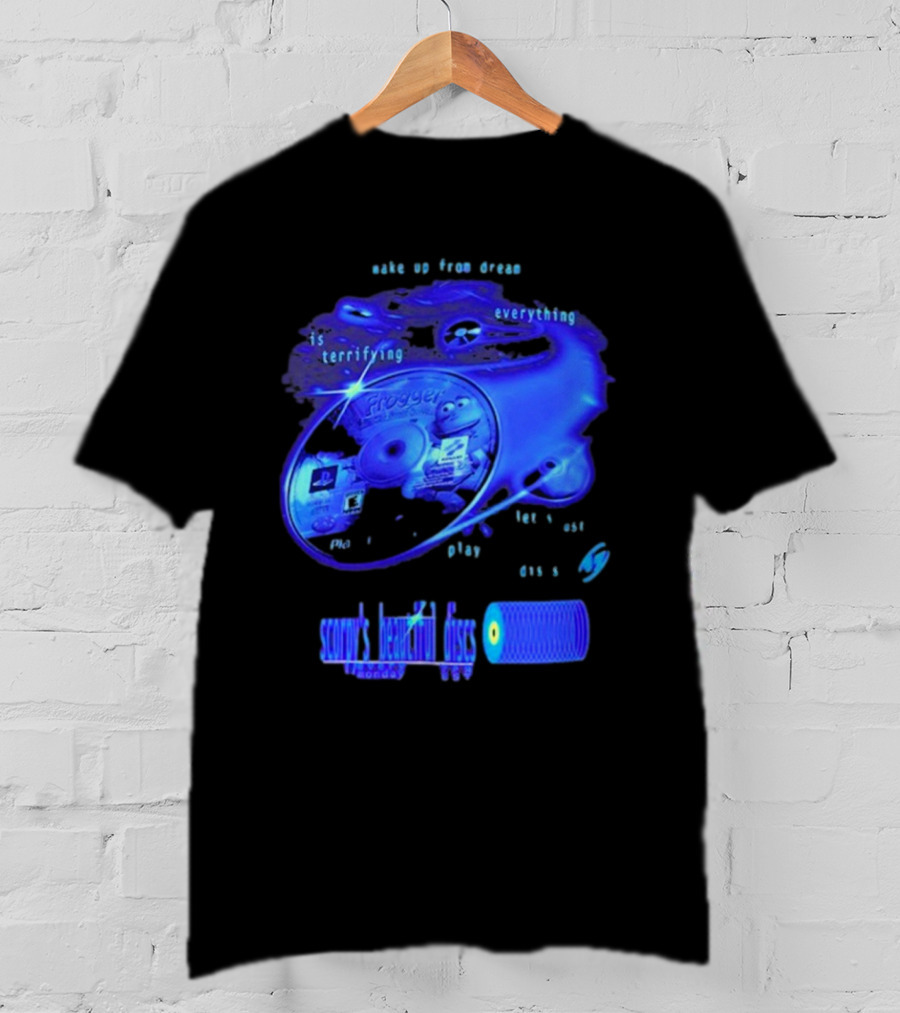 Frogger Everything Is Terrifying Let Yourself Play Scruff's Beautiful Discs CHANNEL17 T-Shirt
