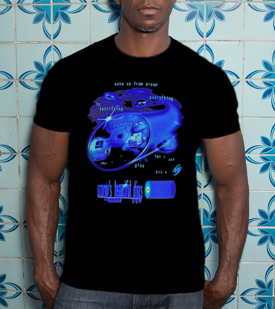Frogger Everything Is Terrifying Let Yourself Play Scruff's Beautiful Discs CHANNEL17 T-Shirt