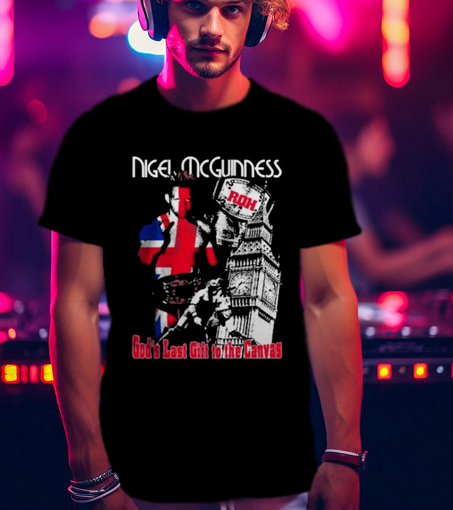 Nigel McGuinness ROH God's Last Gift To The Canvas Union Jack Big Ben T-Shirt