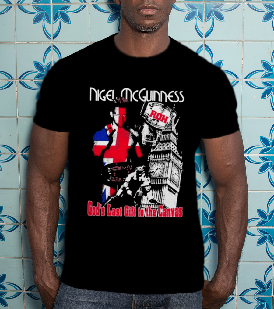 Nigel McGuinness ROH God's Last Gift To The Canvas Union Jack Big Ben T-Shirt