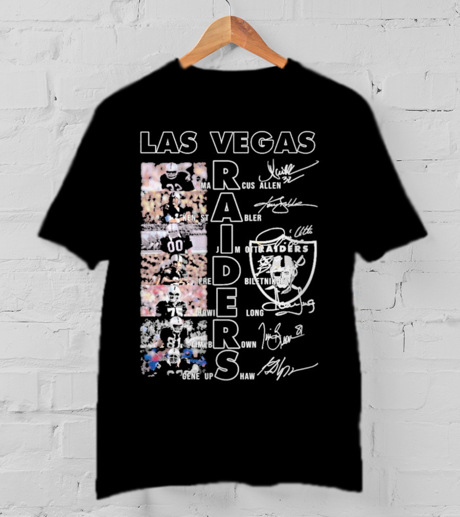 Las Vegas Raiders Marcus Allen Ken Stabler Fred Biletnikoff Howie Long Tim Brown Gene Upshaw Signature Football Legends T-Shirt