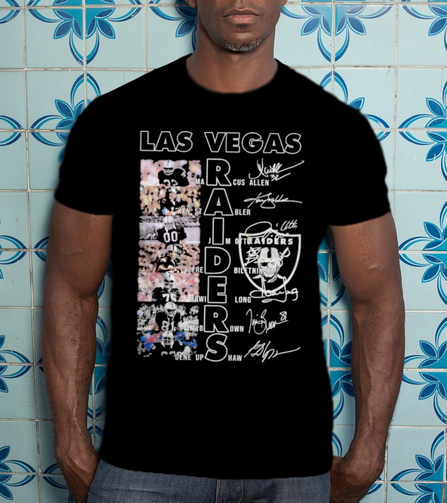 Las Vegas Raiders Marcus Allen Ken Stabler Fred Biletnikoff Howie Long Tim Brown Gene Upshaw Signature Football Legends T-Shirt